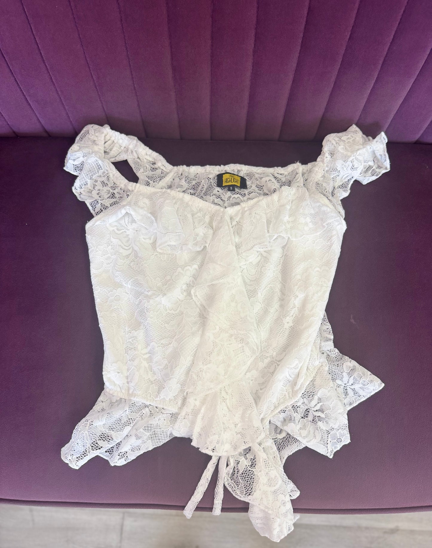 “Lace & Luxe” Ruffle Top
