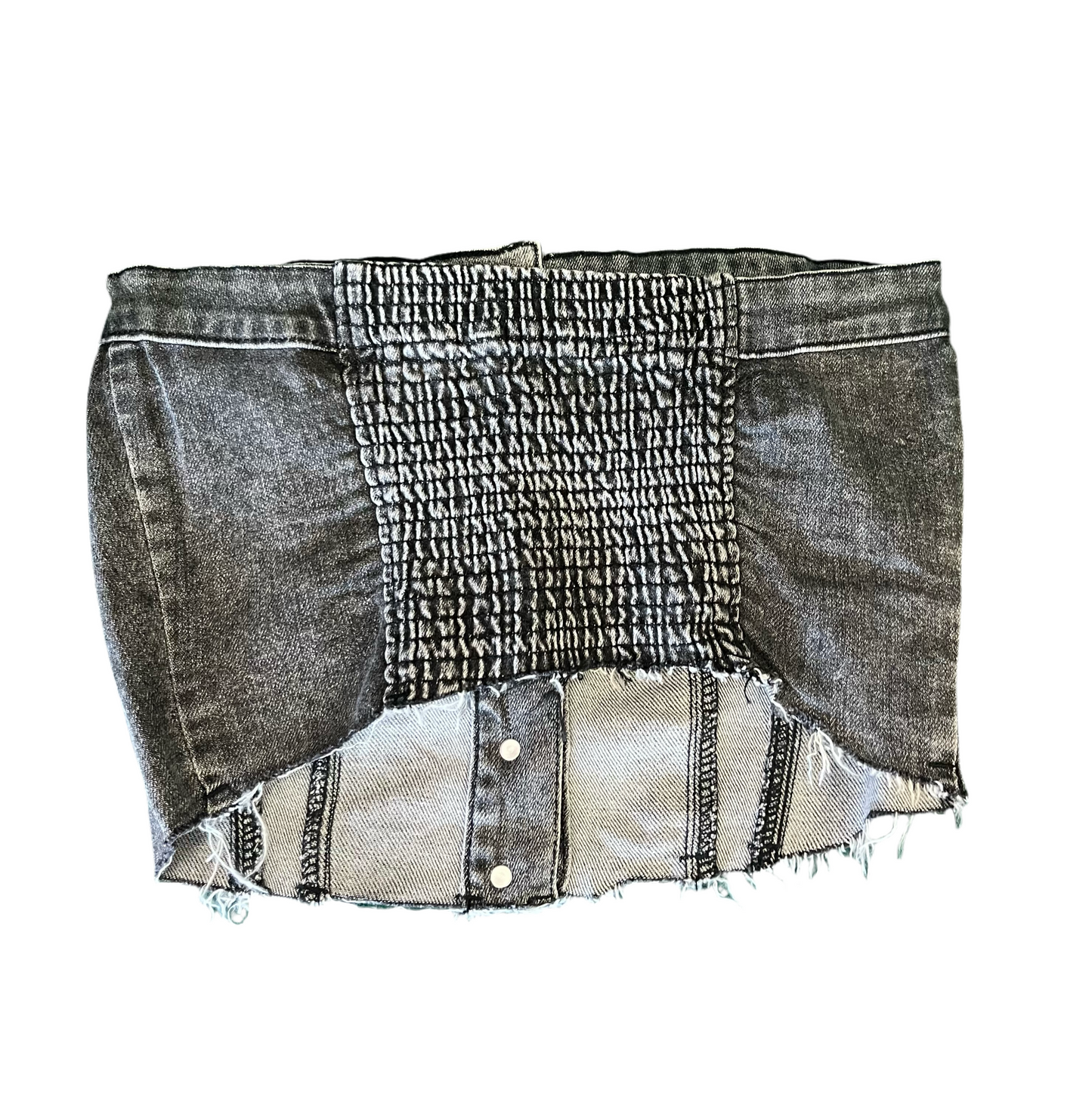 “Button Up” Denim Tube Top