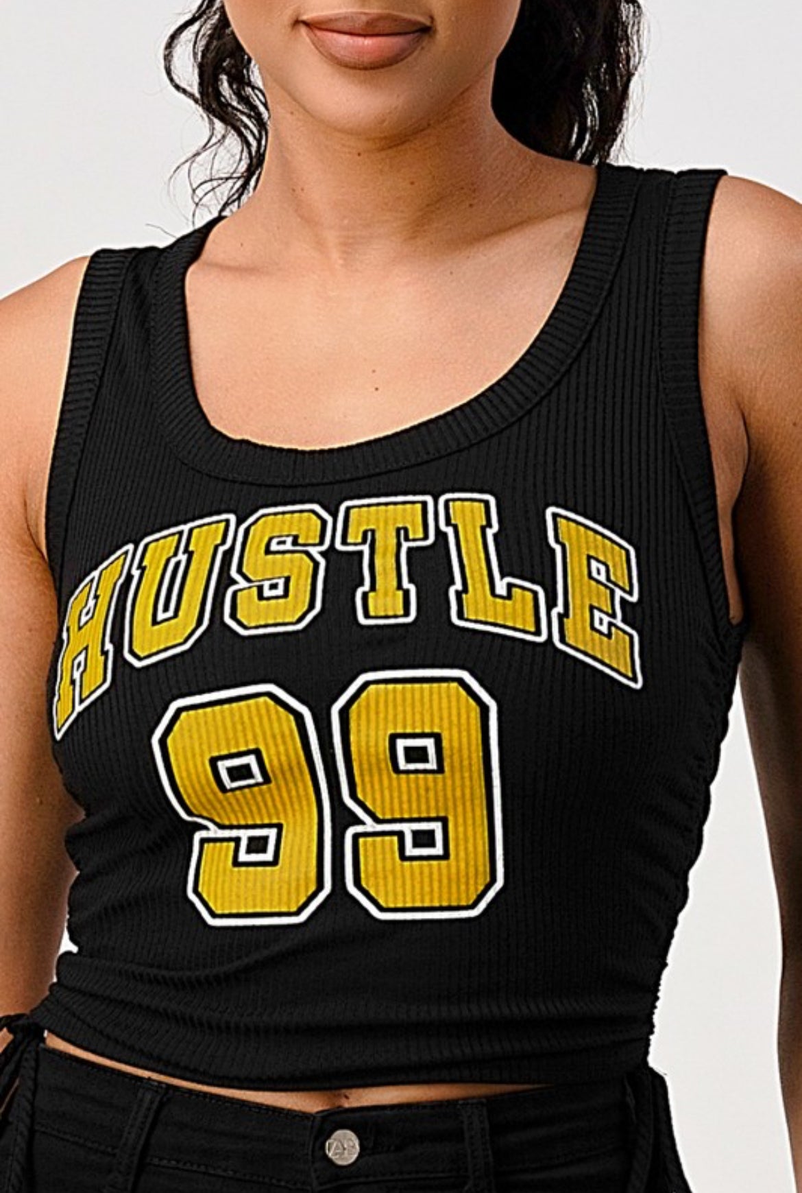“Hustle Hard 99” Ribbed Tank