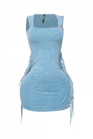 “Fringe Factor” Mineral Wash Dress