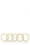 Black Clover Gold Beaded Stretch Bracelet Set – 5 Piece