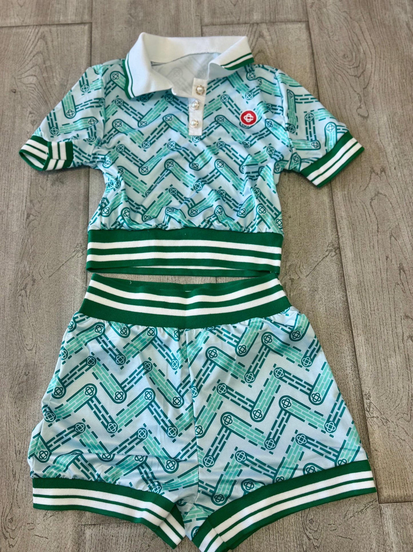 “Chain Reaction” Polo Short Set