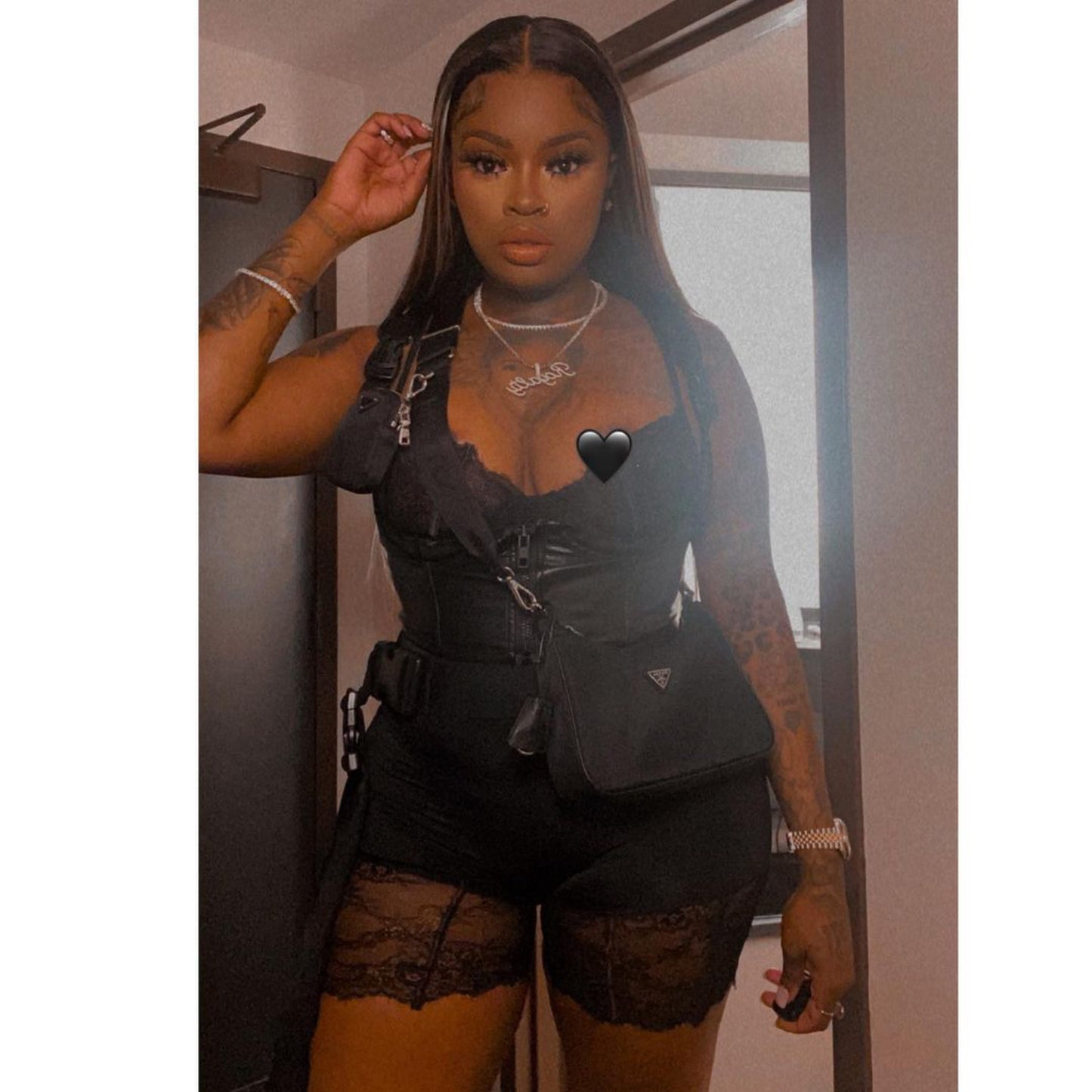 "Baddie Alert" Lace Romper