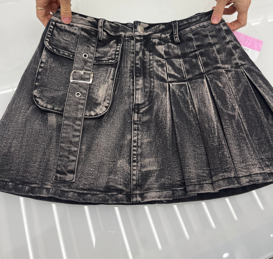 “Half n Half” Denim Skirt