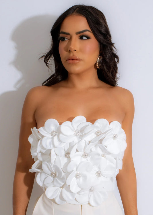 Flower Petal Tube Top