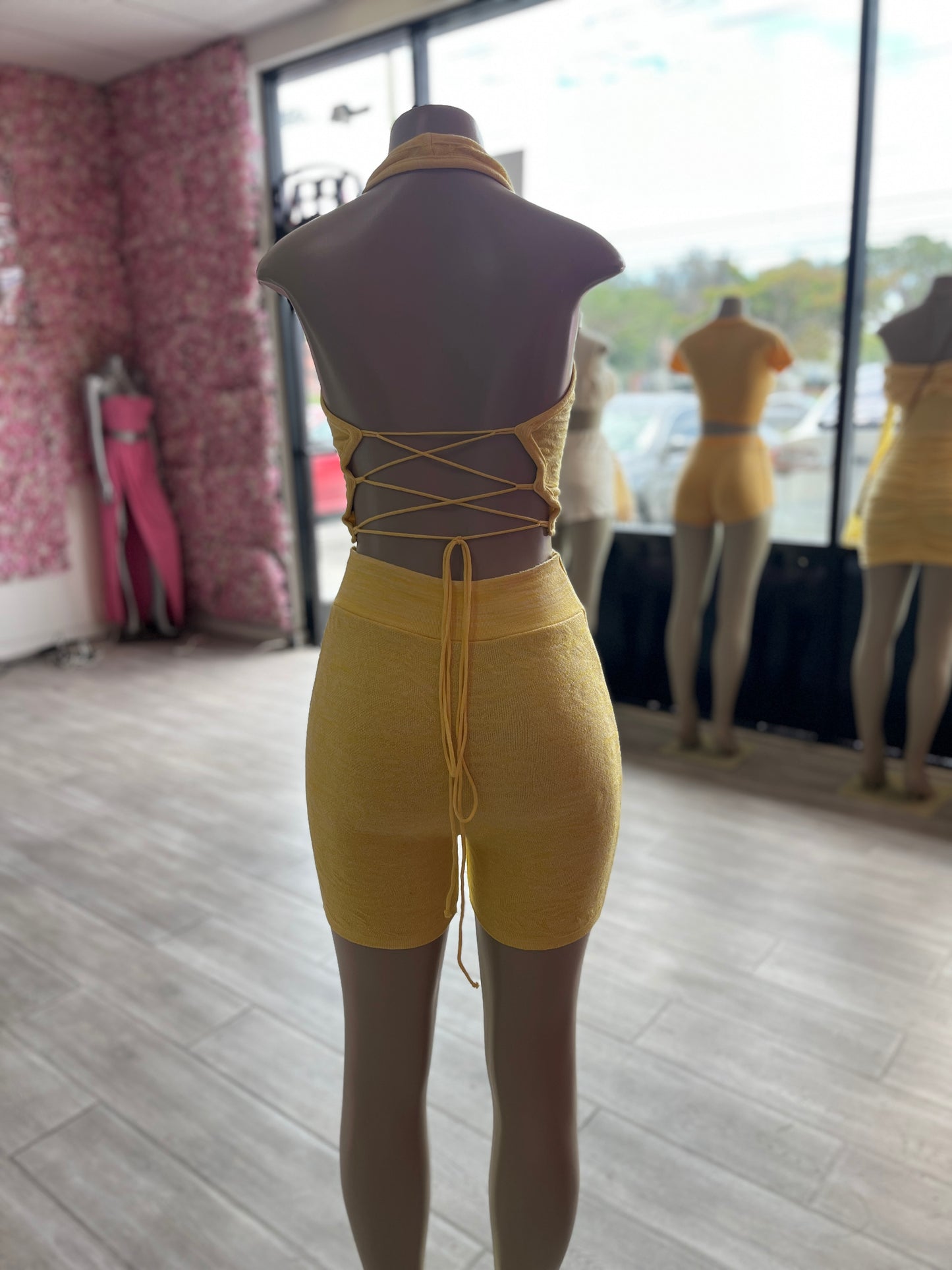 “Sunlit Escape” Knit Short Set
