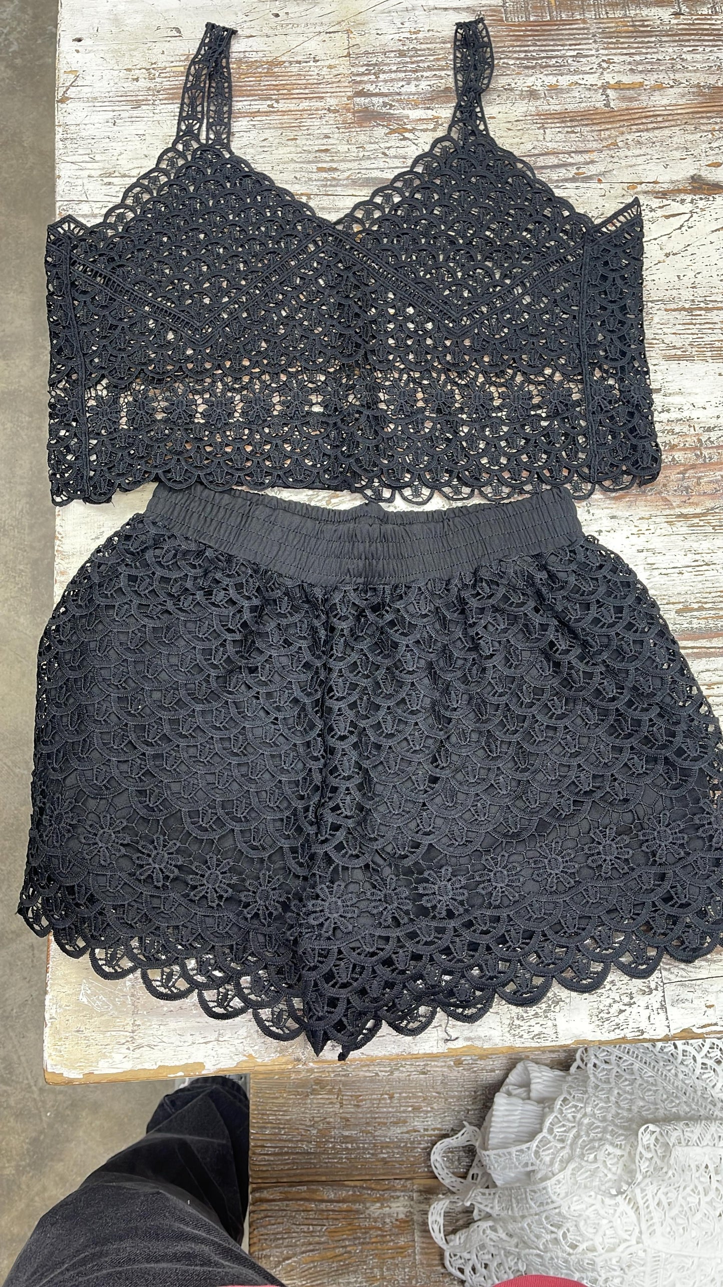 “Soft Escape” Lace Short Set