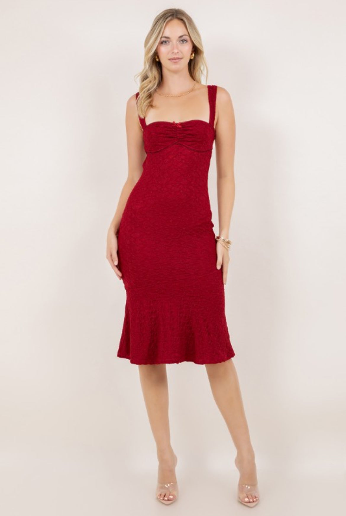 “Merlot Muse” Lace Dress