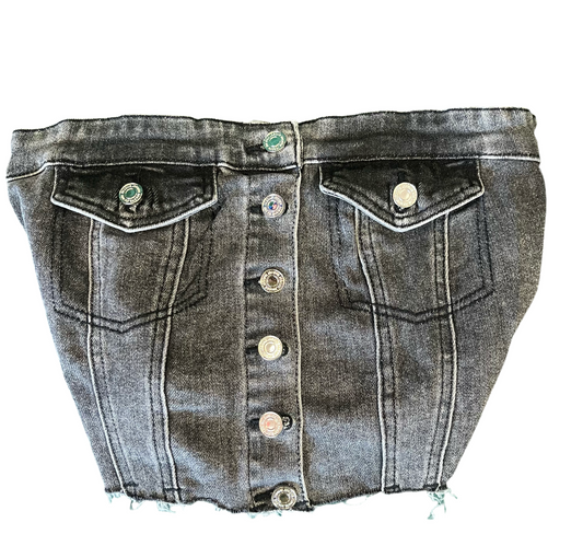 “Button Up” Denim Tube Top