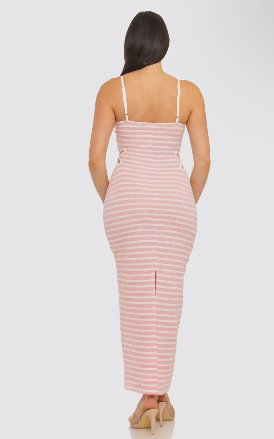 “Blush Getaway” Stripe Maxi Dress