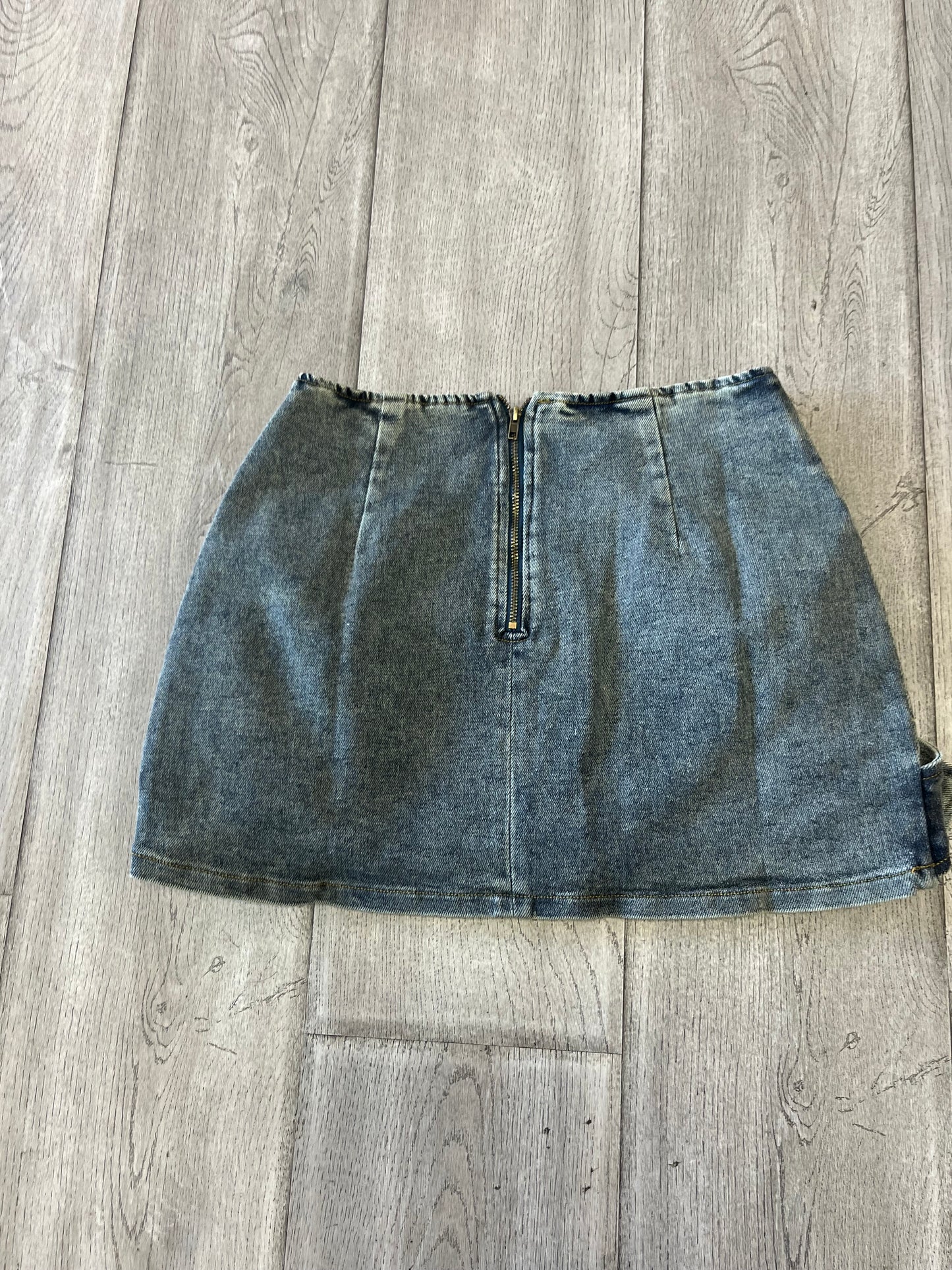 “Double Buckle” Denim Mini Skirt