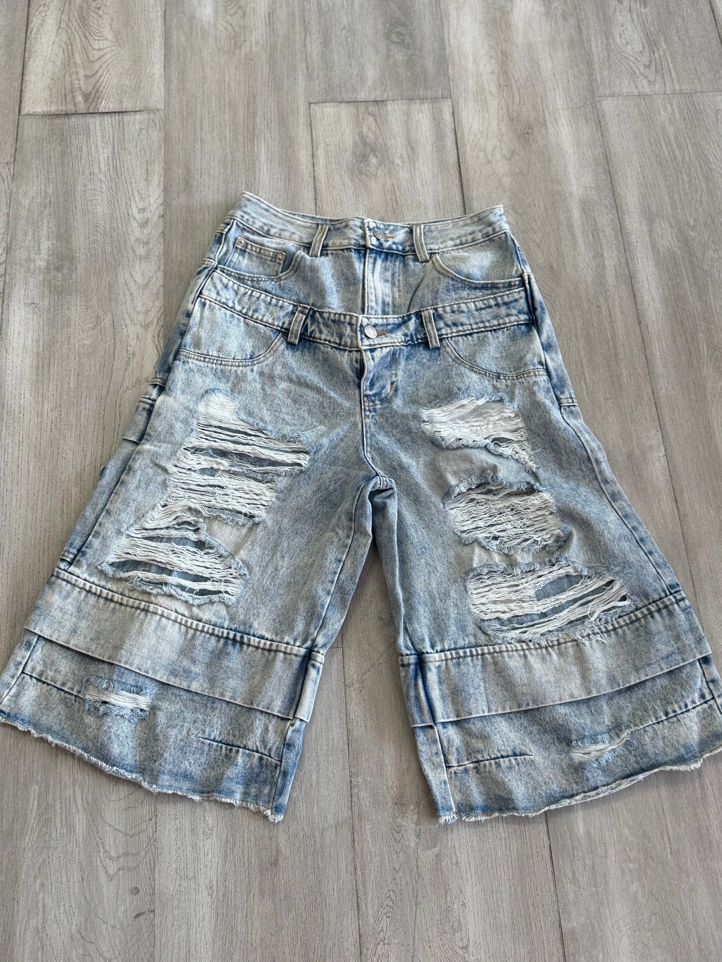 “Cut Twice” Denim Shorts