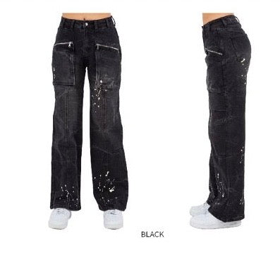 “Urban Edge” Splatter Cargo Jeans