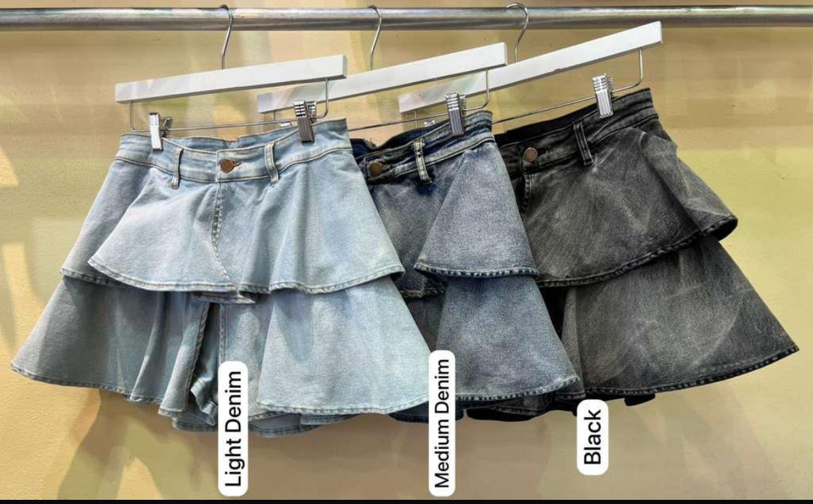 “Denim Doll” Ruffle Skort
