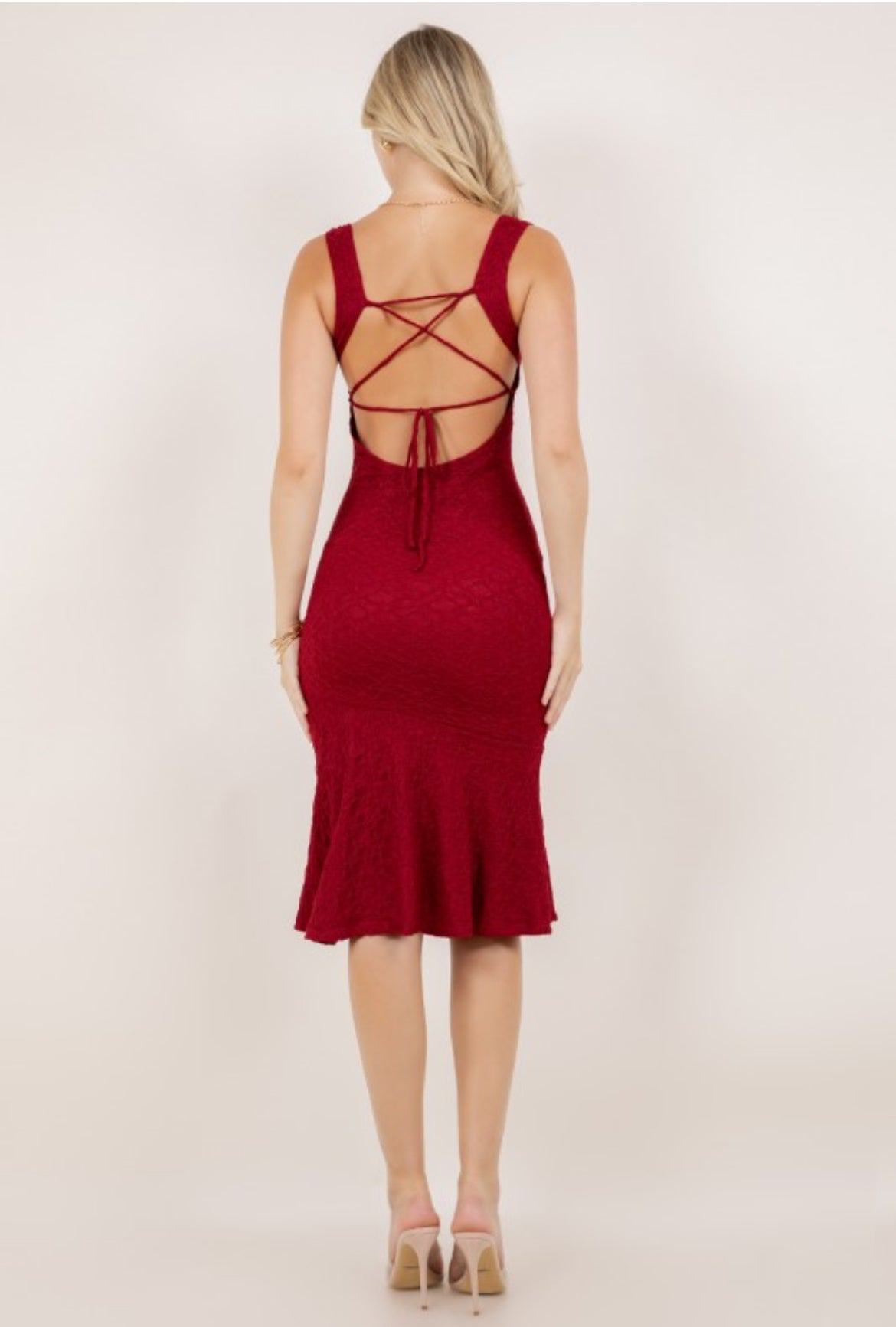 “Merlot Muse” Lace Dress