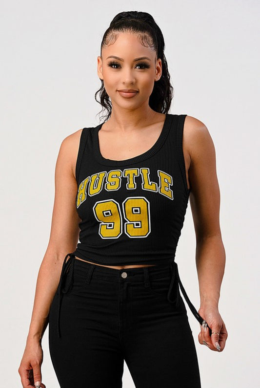 “Hustle Hard 99” Ribbed Tank