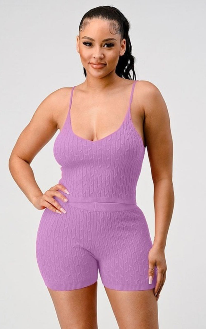 "The Cozy Cutie” Knit Short Set