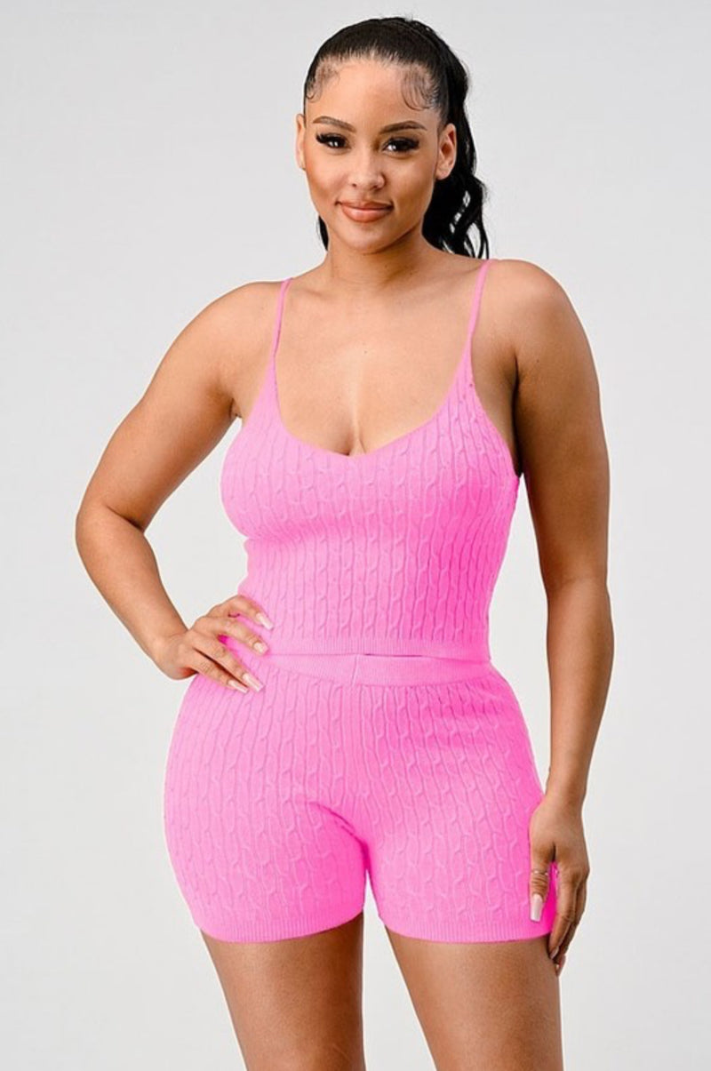 "The Cozy Cutie” Knit Short Set