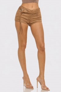 “Sahara Sculpt” Belted Shorts