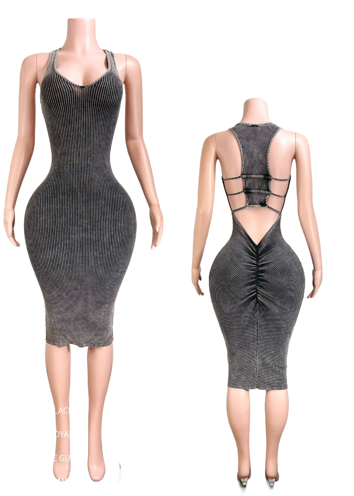 Snatched Energy Caged Back Midi Dress