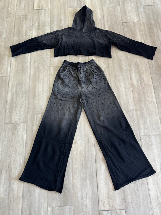 “Midnight Drip” Rhinestone Lounge Set