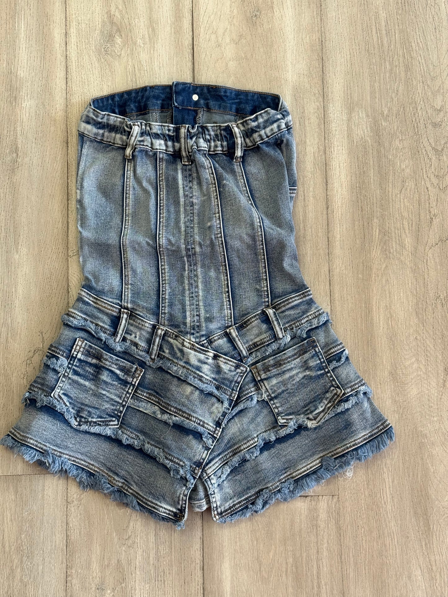 “Flyy Girl Stacked” Denim Romper