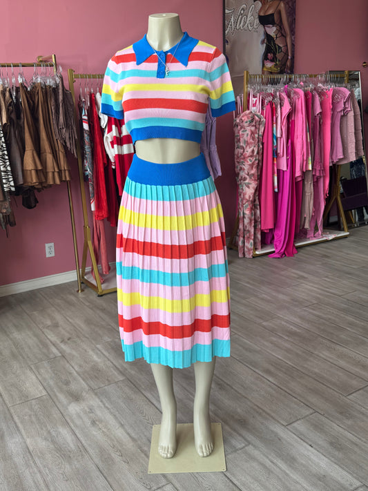 “Sweet Escape” Pleated Skirt Set