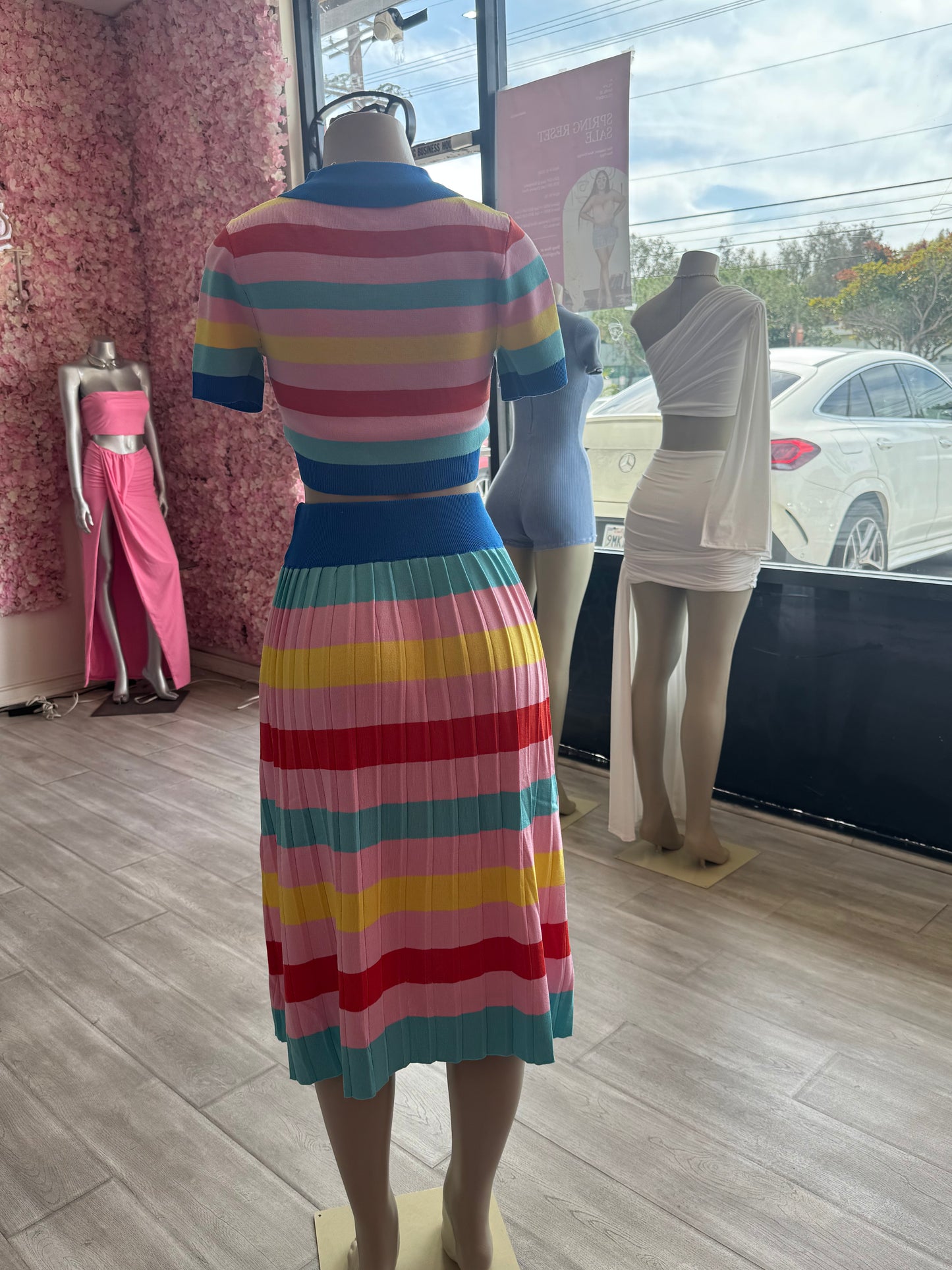 “Sweet Escape” Pleated Skirt Set