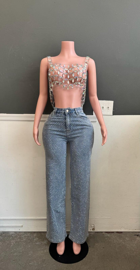 “Iced Out Denim Drip” Jeans