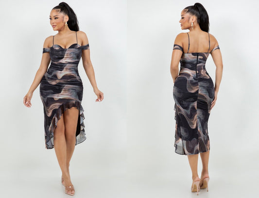 “Smoke & Mirrors” Midi Dress