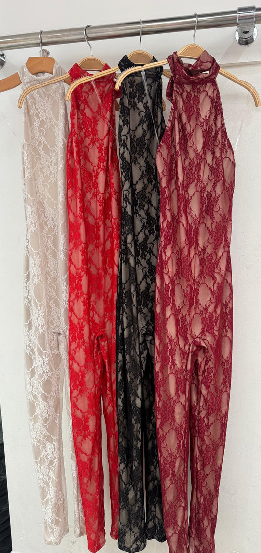 “After Hours” Lace Jumpsuit