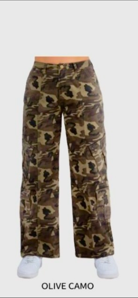 “Battlefield Baddie” Camo Cargo Pants