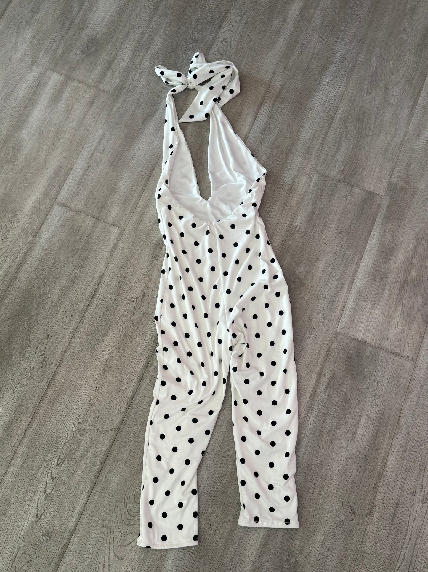 “Monroe Muse” Polka Dot Capri Jumpsuit