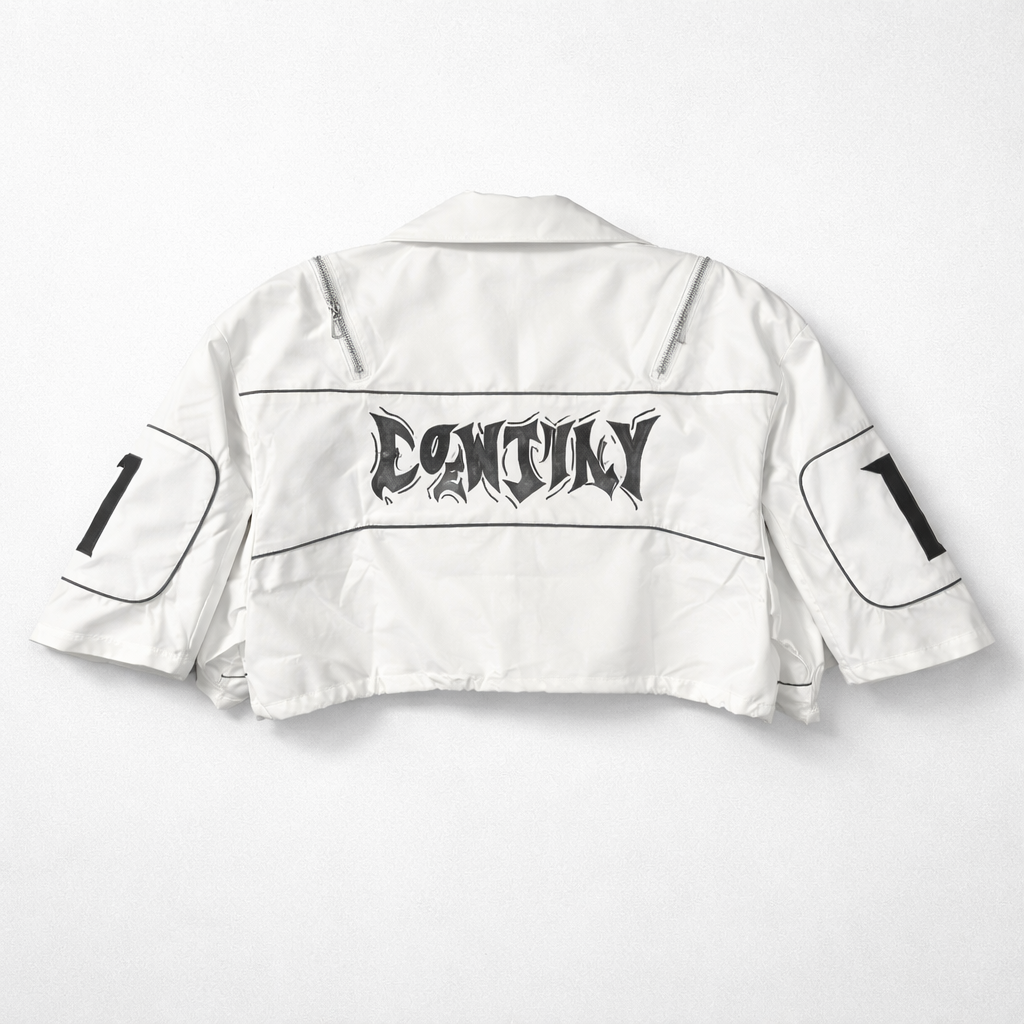 “End Game” Cropped Moto Jacket