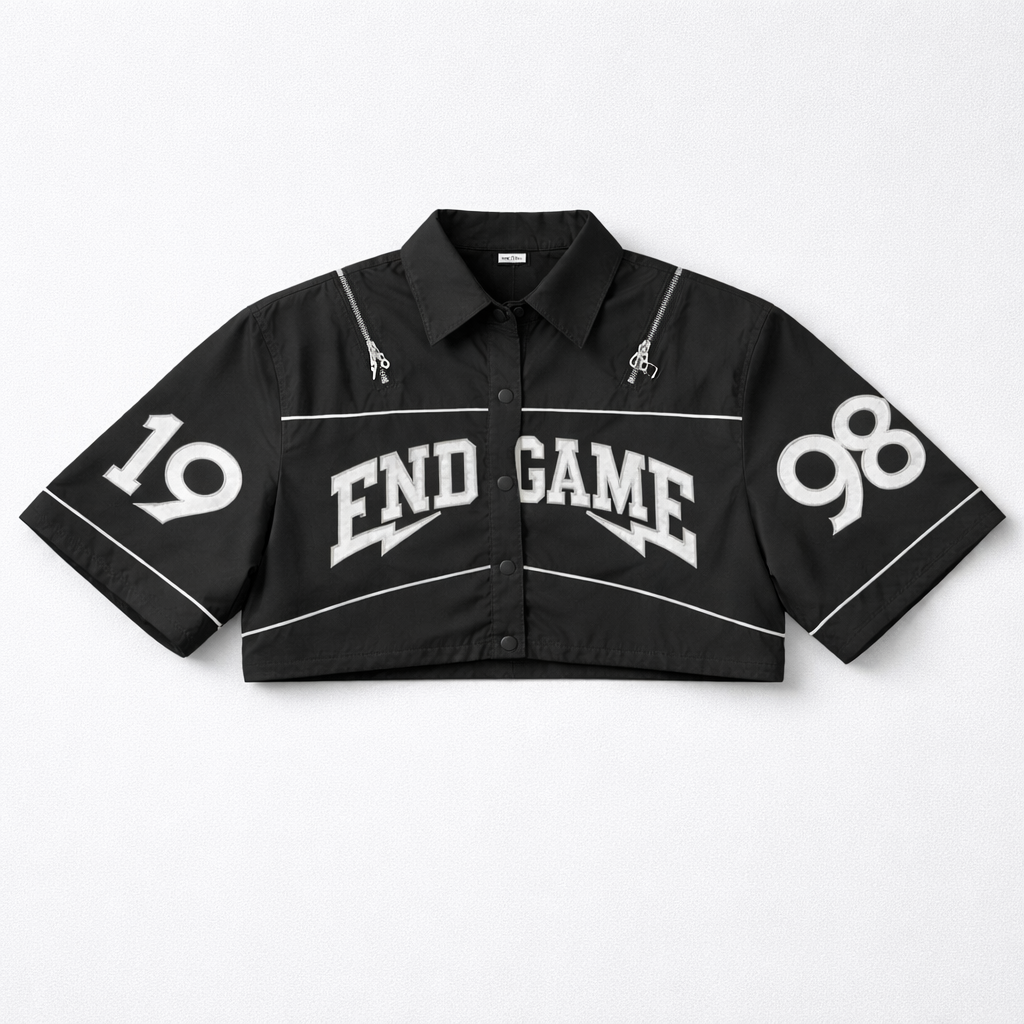 “End Game” Cropped Moto Jacket