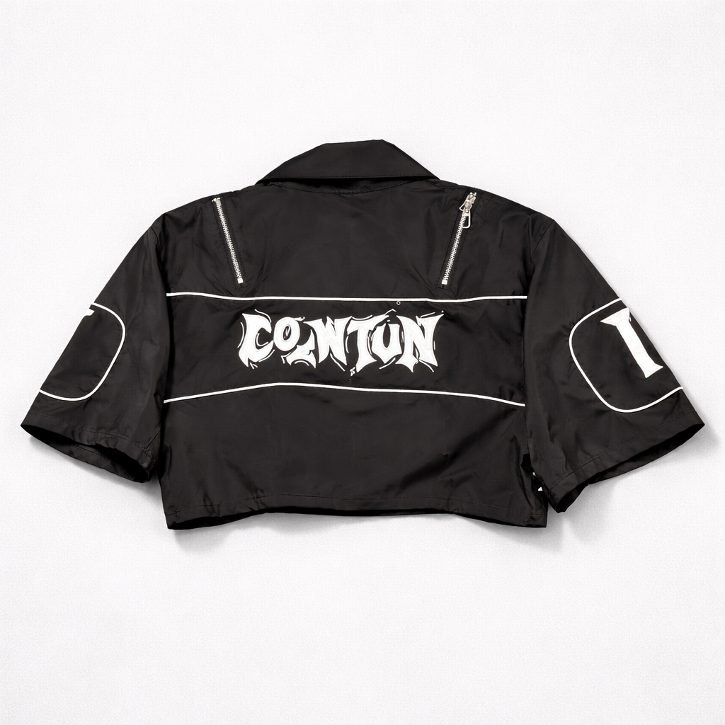 “End Game” Cropped Moto Jacket