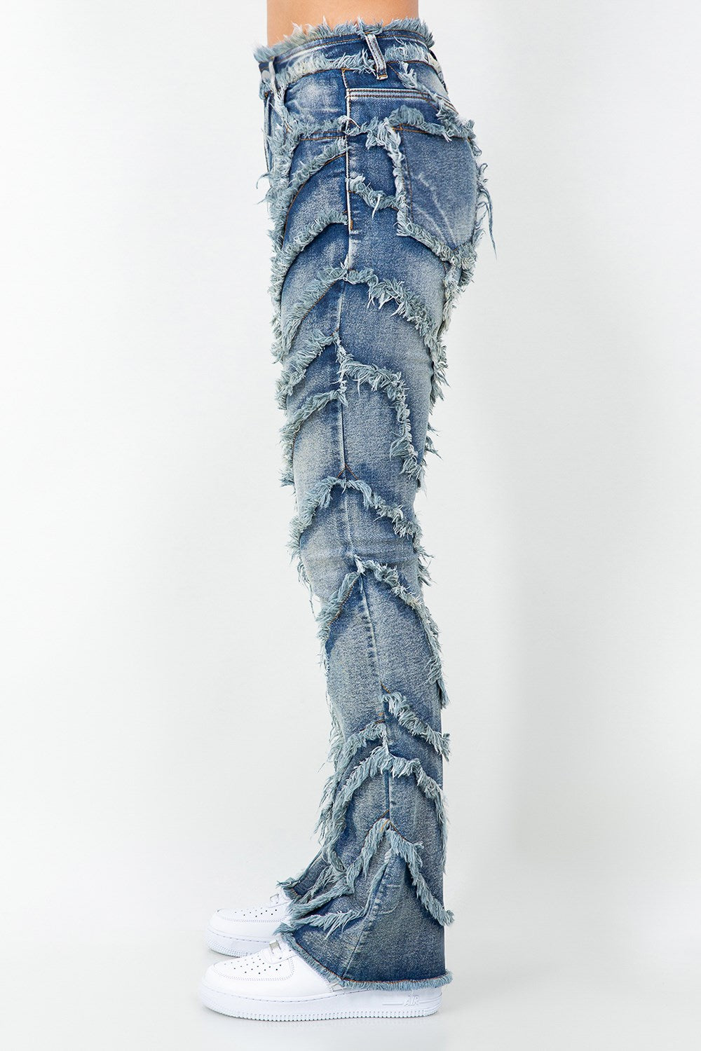 “Fray Play” Distressed Denim Jeans