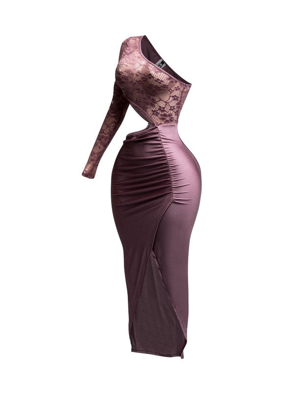 “Rosé Seduction” Lace Cutout Dress