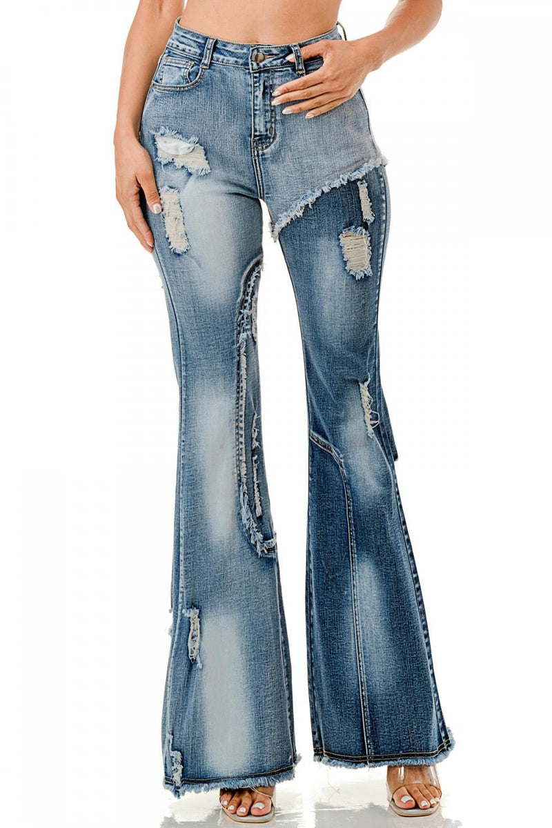 “Remix Me” Patchwork Flare Jeans
