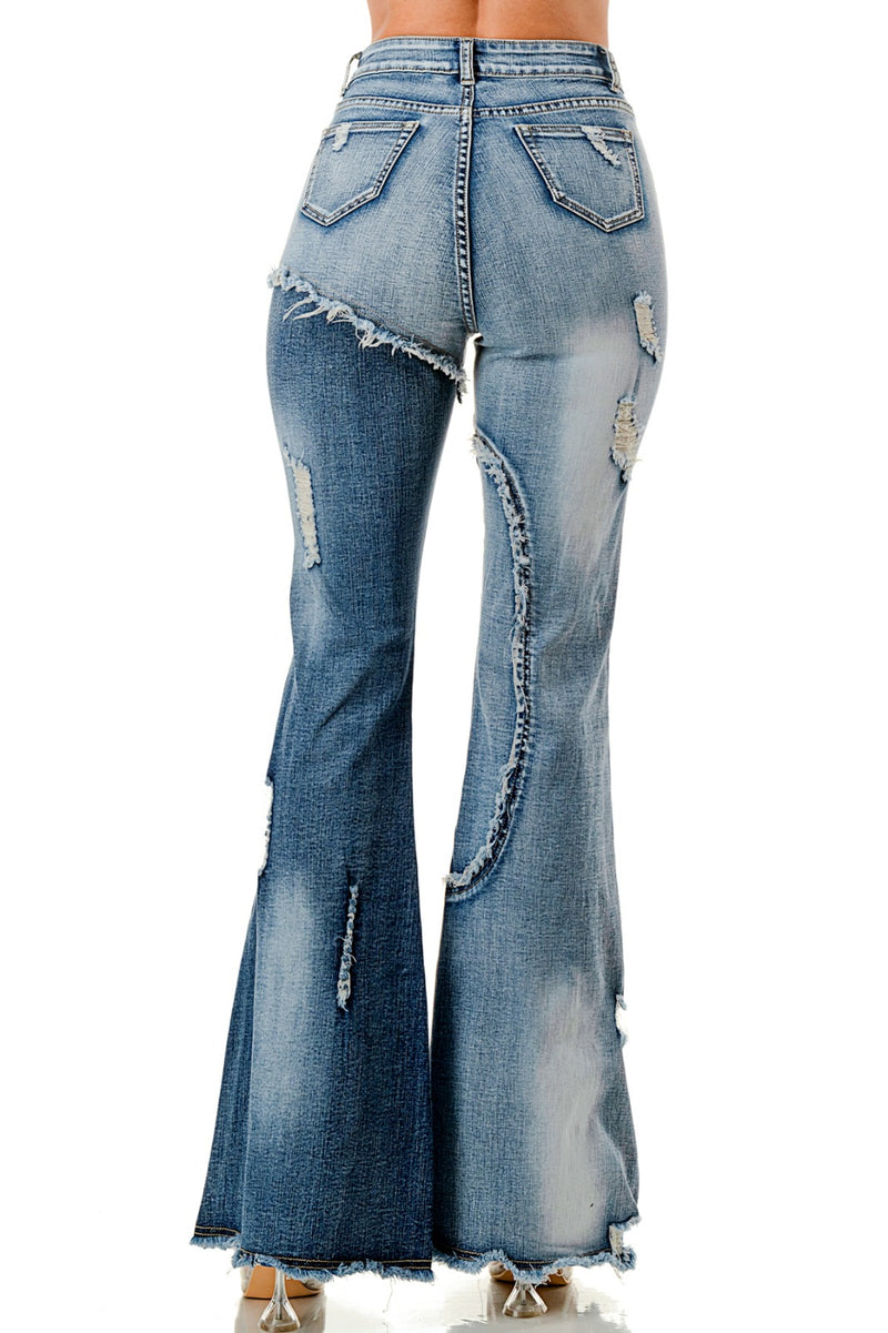 “Remix Me” Patchwork Flare Jeans