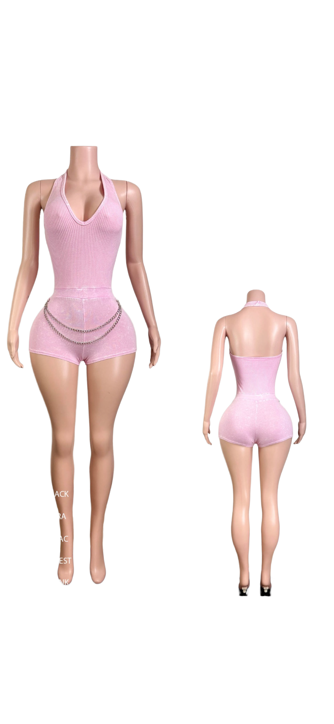 Blush Pressure Chain Detail Romper