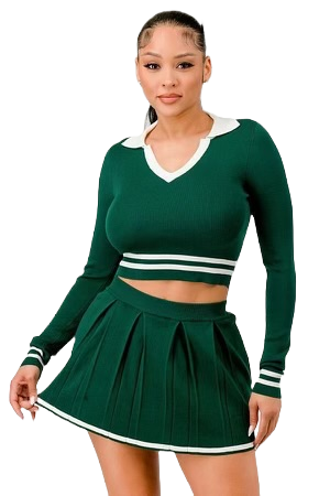 “Knit Tennis” Skirt Set