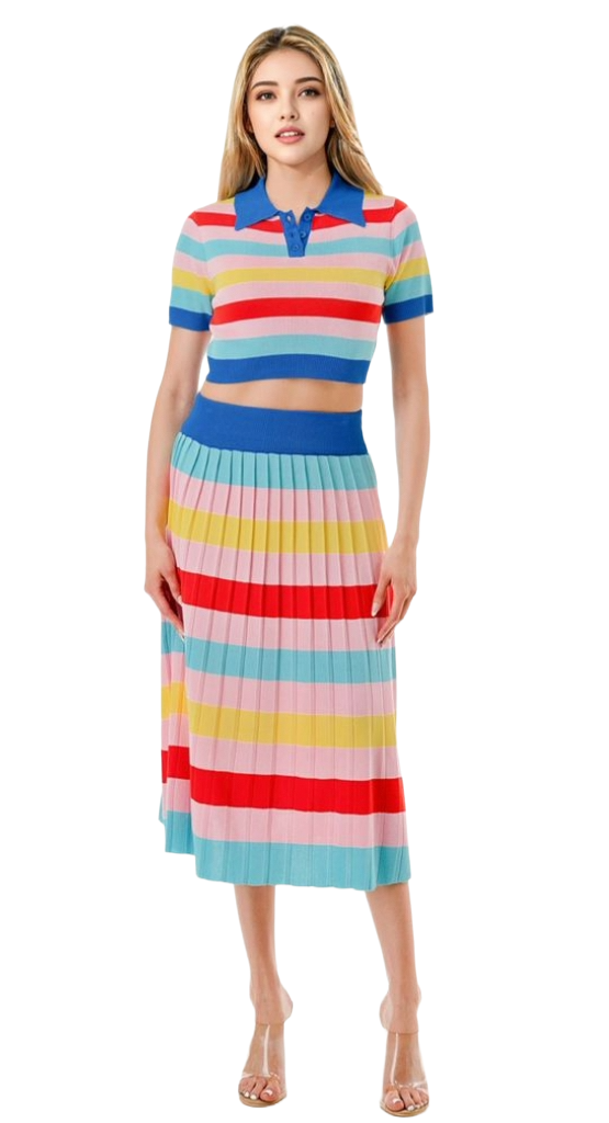 “Sweet Escape” Pleated Skirt Set