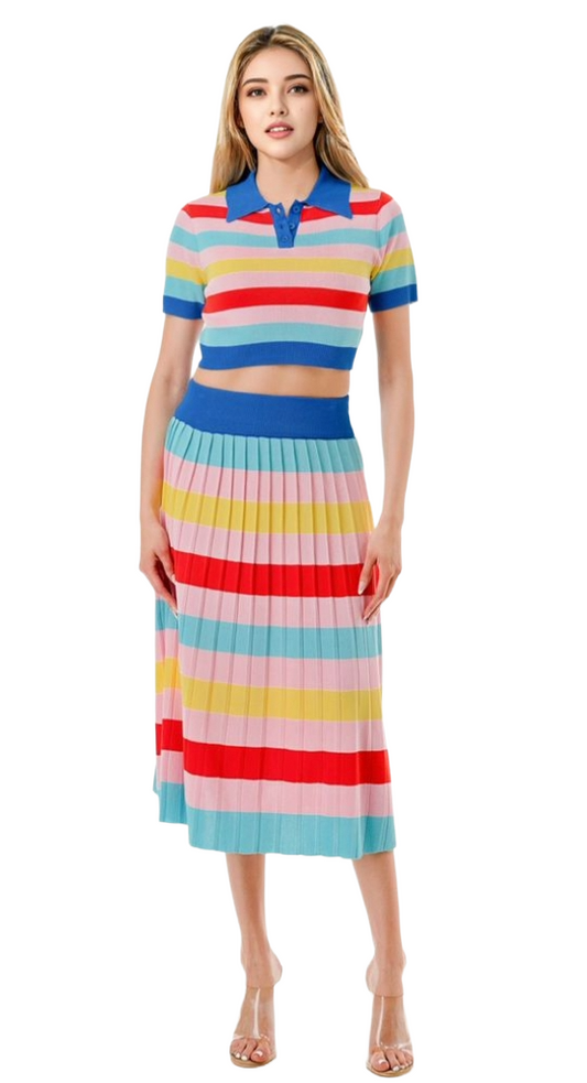 “Sweet Escape” Pleated Skirt Set