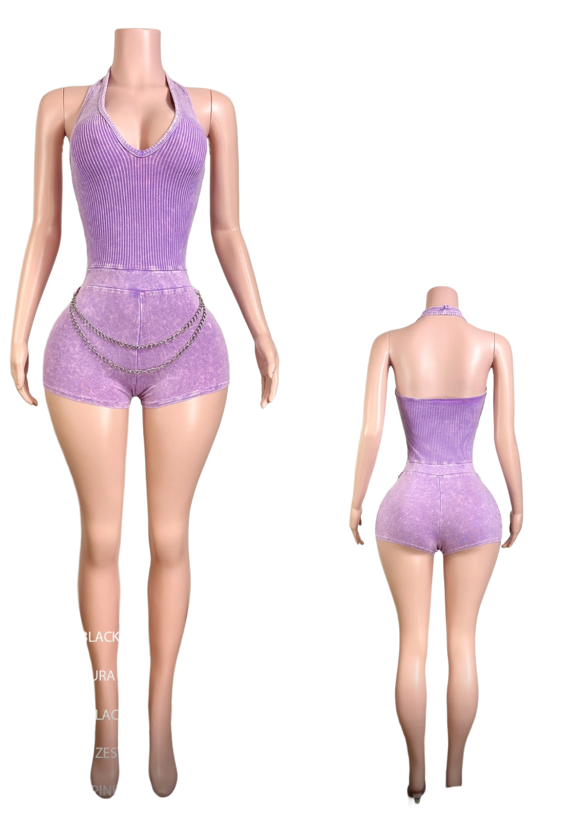 Blush Pressure Chain Detail Romper