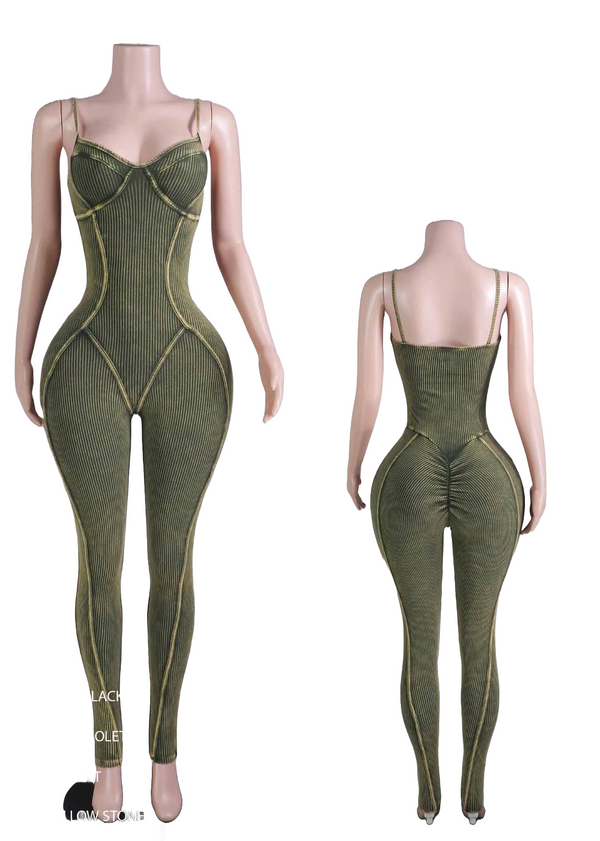 “Chic Confidence” Mineral Wash Jumpsuit