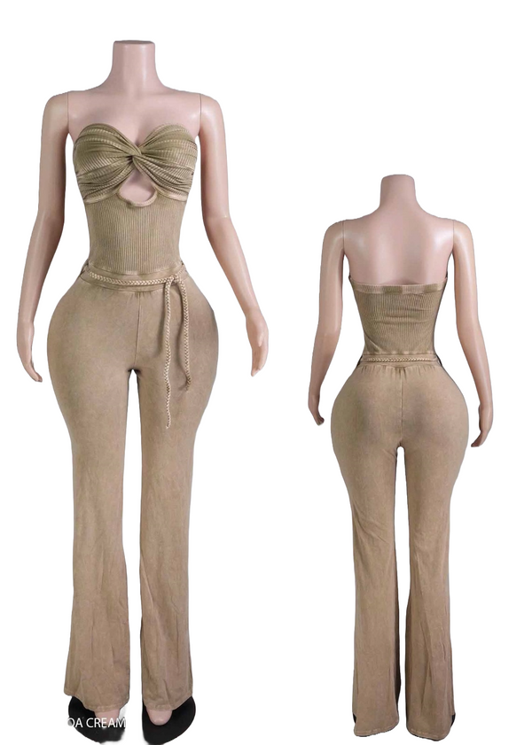 “Twist & Slay” Ribbed Jumpsuit