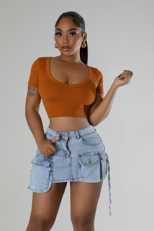 “Cargo” Denim Skirt