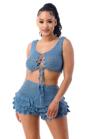 “Sunshine” Crochet Short Set