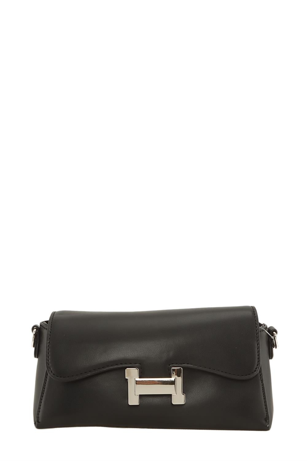 “Luxe “H” Clasp Chain Handle Shoulder Bag
